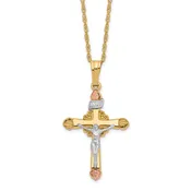 10k & 14k Gold Filled w/ 12k Accents Cross Necklace