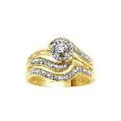 0.25CT RD DIAMONDS SET IN 10KT YELLOW GOLD LADIES BRIDAL RING
