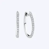 14K Gold 0.25ctw Diamond 15mm Hoop Earrings (SD)