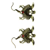 Gold Captain Pirate Skull Earrings