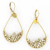 Allie Silver Metal Facets Earrings