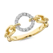 10K DIAMOND CIRCLE & POLISHED PAPERCLIP RING - 010-00336 — BBS Jewelers