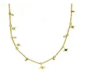 14K. YELLOW GOLD DIAMOND NECKLACE