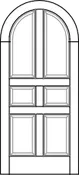 Full Arch 6 Panel Solid Wood Door