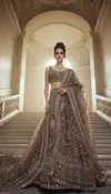 Bronze Sequin Embroidered Bridal Lehenga Set