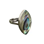Abalone Diamond Statement Ring