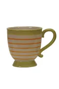 10 oz. Hand-Painted Stoneware Footed Mug, 4 Styles