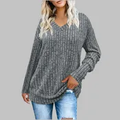 DERI™ - Comfy V-Neck Long Sleeve Top