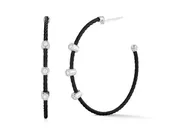 Three Diamond Station Twisted Cable Hoops