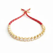 Adjustable Rope Tennis Bracelet -Red