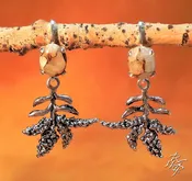 Golden Rod &amp; Golden Quartz Lever Back Earrings