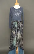 City Chic Sarong in Charcoal Aqua Plaid