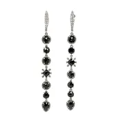 14k Black Diamond Mismatch Statement Earrings