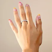 0.73 Ct Half Diamond Eternity Ring