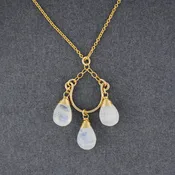 14K Gold Filled Chandelier Moonstone Necklace