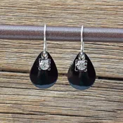 Blackjack Metal Teardrop Earrings #EW689-196