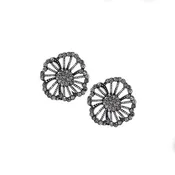 Azaara Silver Plate Vintage Floret Stud Earrings