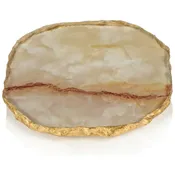 Agate Marble Glass Coaster, Yellow Orange