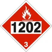 1202 GAS, OIL, DIESEL FUEL, HEATING OIL – CLASS 3 PLACARD