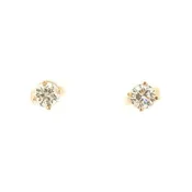 14K Gold Diamond Earrings 0.66ct Total Weight