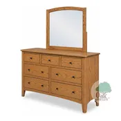 Amish made Cody Oak 7 Drawer Dresser with Mirror