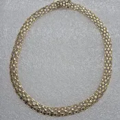 10kt Two Tone Gold 18" Domed Fashion Necklace Weighing 14.3dwt..