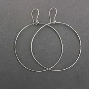 Hammered Sterling Silver Large Hoop Earrings