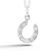 14k White Gold Diamond Horseshoe Pendant