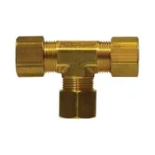 00064-14 - 7/8 in Compression Tee Fitting, Forged Brass, 75 psi, -65 to 250°F Temperature Rating
