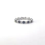 14 Karat White Gold Sapphire & Diamond eternity band.