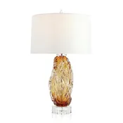 Amber Facet Glass Table Lamp
