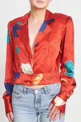 1970's Printed Silk Blouse - Vintage