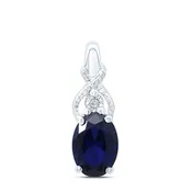 0.004Ctw-Diamond 7/8Ct-Bs Synthetic Gemstone Pendant (0.57 grams)