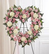 ALWAYS REMEMBER™ FLORAL HEART TRIBUTE - PINK & WHI