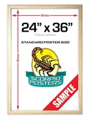 24" x 36" MDF Poster Frame - Natural Wood Color - Black Ball Corp. Counter Culture Wholesaler
