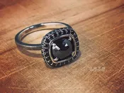 CUSTOM BLACK RHODIUM STERLING SILVER RING WITH ROSE CUT BLACK DIAMOND — Owen Jewelry Design