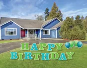 Blue and Green Birthday Yard Display