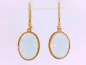 18 karat yellow gold and blue aquamarine dangle earring — 33 Jewels at El Paseo