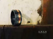 CUSTOM OXIDIZED STERLING SILVER AND ROSE GOLD WEDDING BAND — Owen Jewelry Design