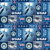 Air Force Military Geometric FLEECE Sykel Enterprises Polyester FLEECE Fabric SYK-012-AF