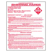 1972 Liquefied Natural Gas Shipping Paper/One Truck Load 7″ x 9″