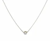 0.33ct Diamond Bezel Set Solitaire Necklace in 14K