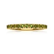 1.00 ct. t.w. Green Tourmaline Eternity Band in 18kt Gold Over Sterling