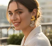 Isla Cascade – Mixed Metal Textured Earrings