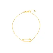 14k Yellow Gold Safety Pin Bracelet