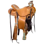 14" McCall McLite Wade Trail Saddle, Light Oil with Shell Border Tooling - #W182826