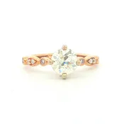 14K Gold .97ct GIA Diamond Bridal Ring Elegance