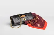 Duchesse De Polignac Eggplant Alligator Clutch