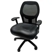 Get Hooked Up Mesh Top Grain Black Leather