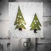 Fused Glass Nightlights - Winter Pines